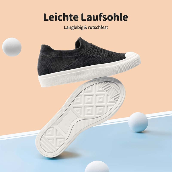Kids Slip On Machine Washable Sneakers - DARK GREY - 2
